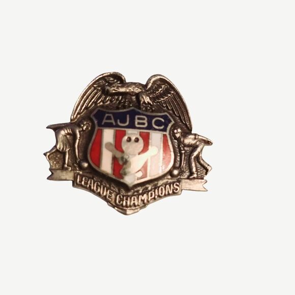 Antique AJBC Bowling League Champions Lapel Pin‎ Pinback - Picture 1 of 3